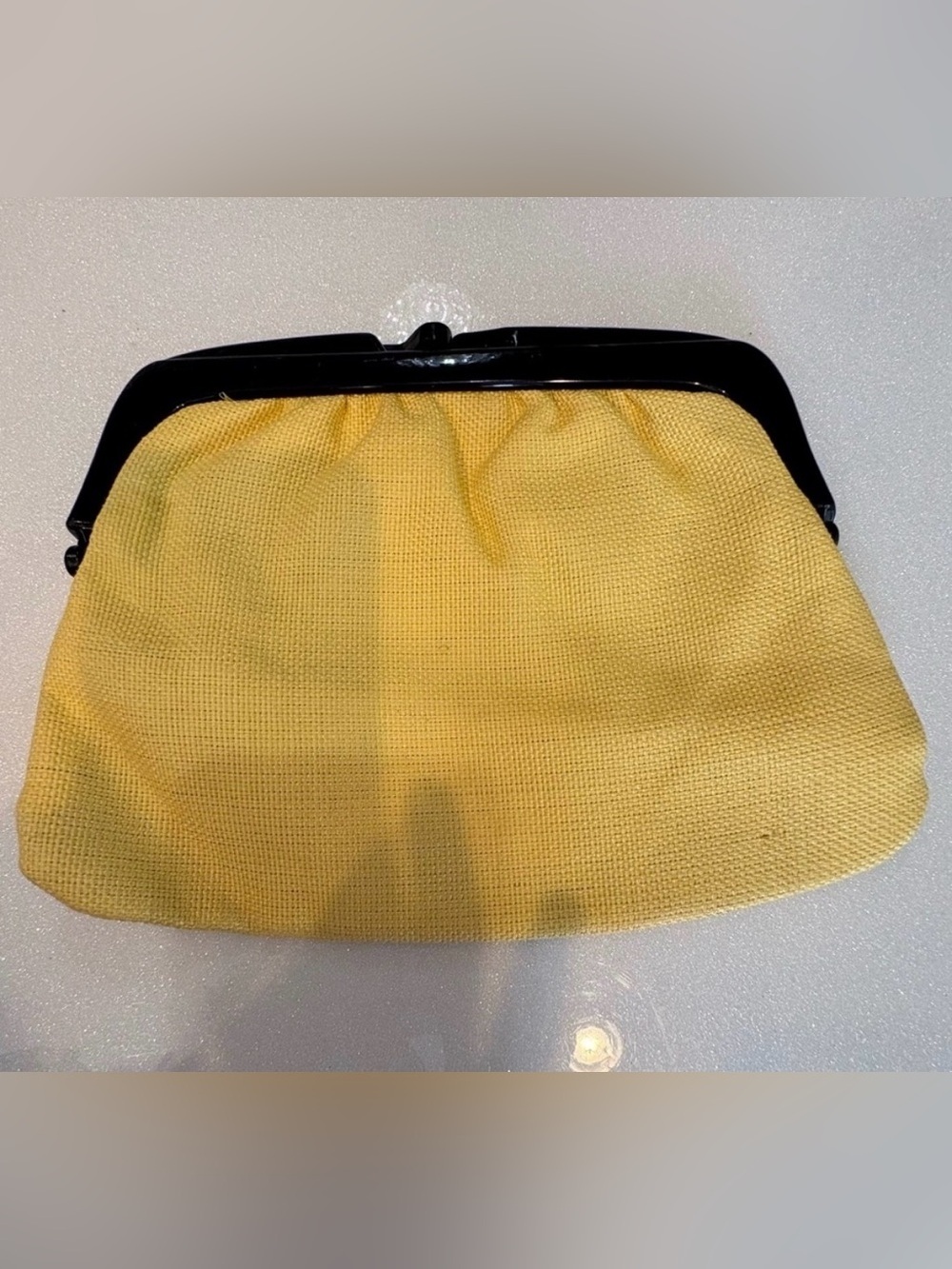 Vintage Clutch Made In Italy Butter Yellow